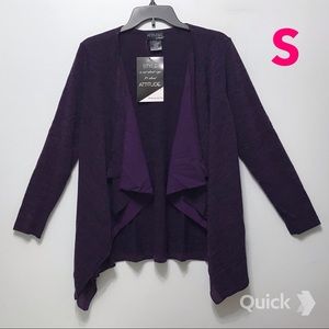 NWT Attitudes By Renee Purple Brushed Knit Cardigan